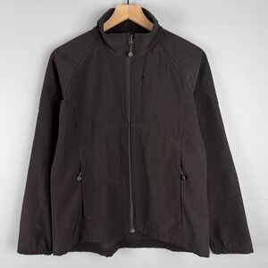 Black Diamond Womens Medium Black Softshell‎ Mock Neck Full Zip Jacket Flawed